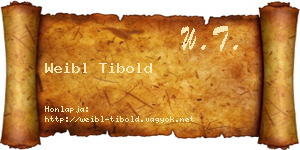 Weibl Tibold névjegykártya